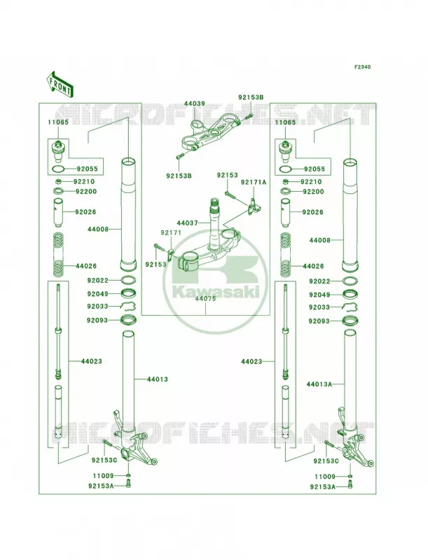 Front Fork Kawasaki MOTOS 1000 2004 Ninja ZX-10R  ZX1000-C1