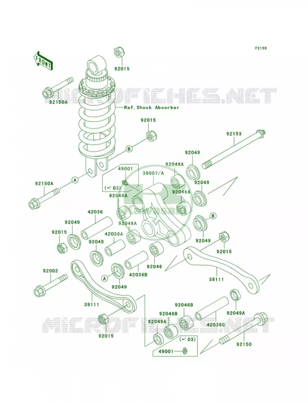 Rear Suspension Kawasaki MOTOS 600 2002 Ninja ZX-6  ZX600-E10