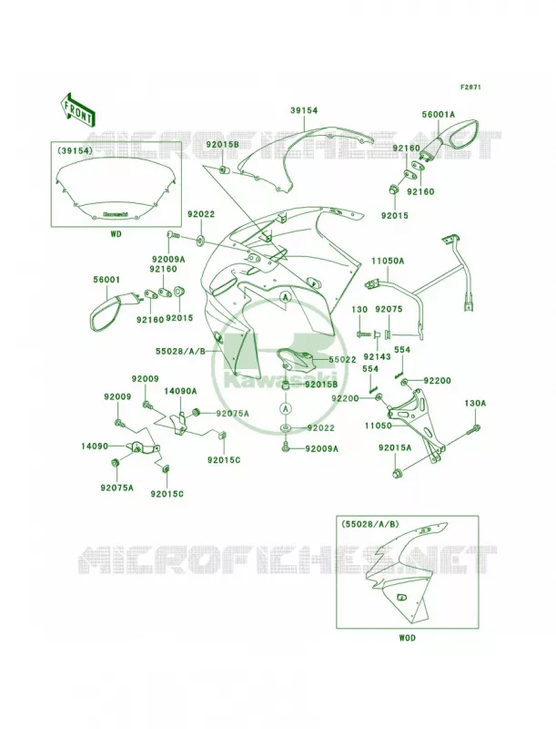 Cowling Kawasaki MOTOS 900 1999 Ninja ZX-9R  ZX900-C2