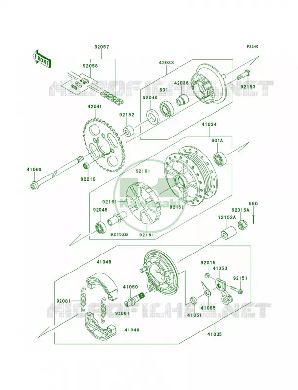 Rear Hub Kawasaki MOTOS 110 2013 KLX110  KLX110CDF
