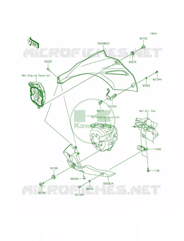 Cowling Lowers Kawasaki MOTOS 1000 2015 Z1000 ABS  ZR1000GFF