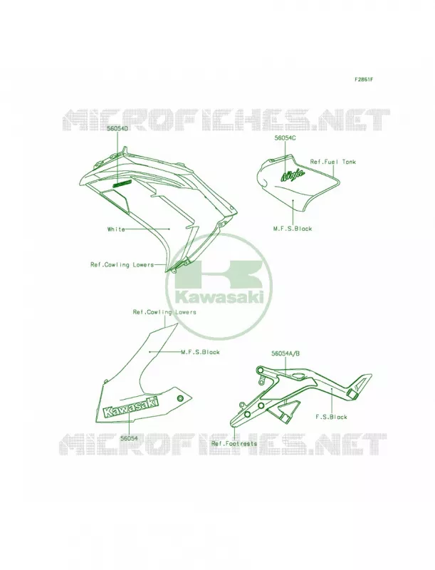 DecalsP.S.WhiteEDS Kawasaki MOTOS 650 2014 Ninja 650  EX650EEF