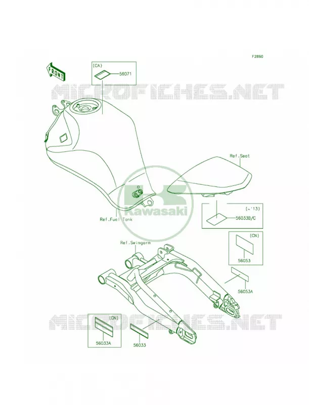 Labels Kawasaki MOTOS 650 2014 Ninja 650  EX650EEF