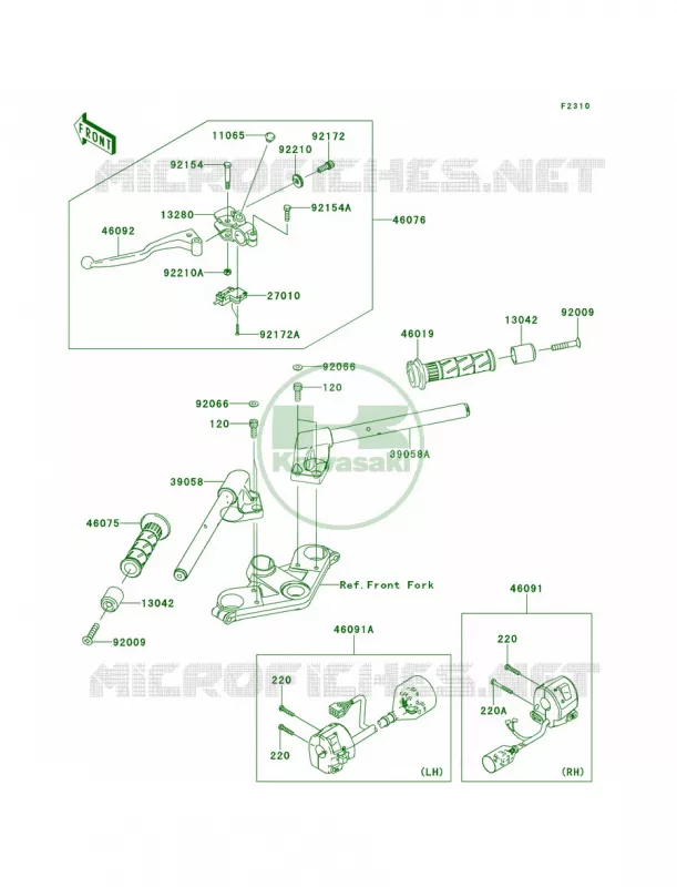 Handlebar Kawasaki MOTOS 300 2014 Ninja 300 SE  EX300AEF