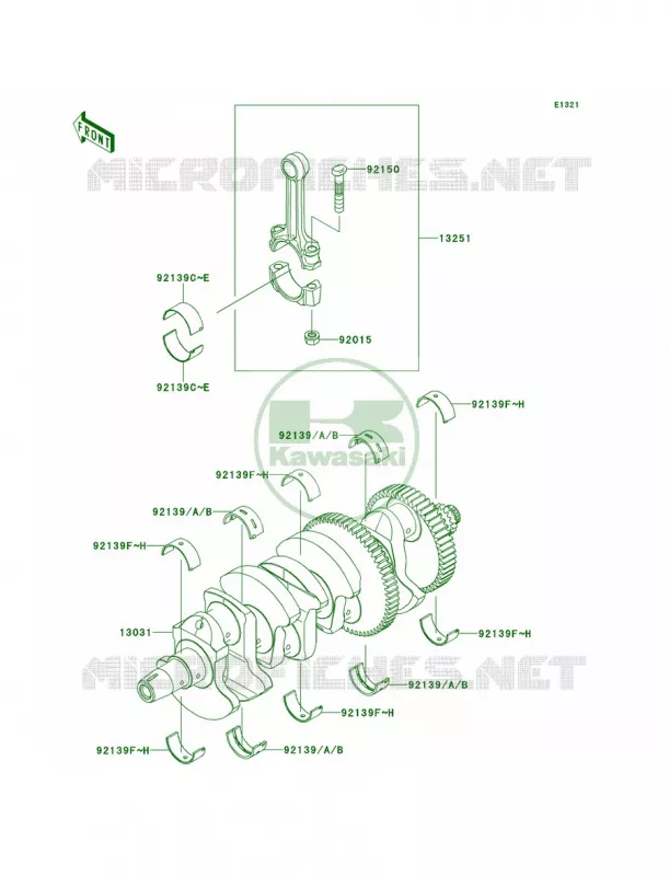 Crankshaft Kawasaki MOTOS 100 2014 Versys 1000  KLZ1000AEF