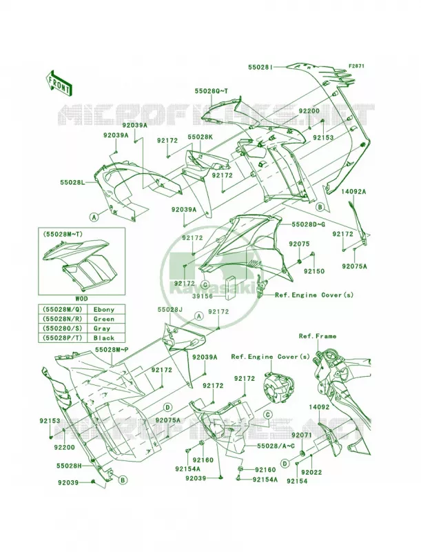 CowlingCenter Kawasaki MOTOS 1000 2013 Ninja 1000 ABS  ZX1000HDF