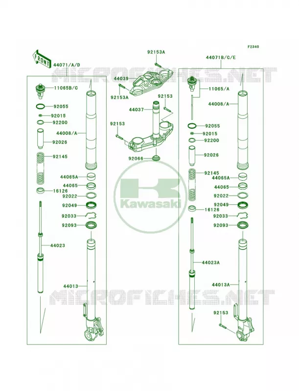 Front Fork Kawasaki MOTOS 100 2013 Versys 1000   KLZ1000ADF