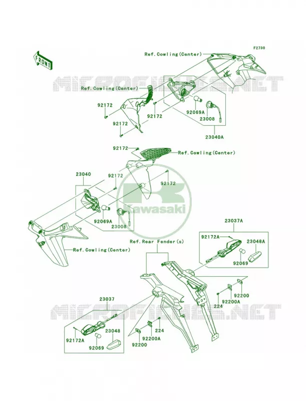 Turn Signals Kawasaki MOTOS 1000 2013 Z1000   ZR1000DDF