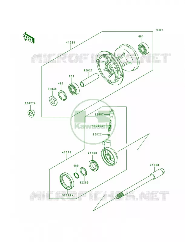 Front Hub Kawasaki MOTOS 200 1999 KDX200  KDX200-H5