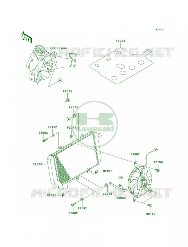 Radiator Kawasaki MOTOS 1000 2011 Z1000  ZR1000DBF