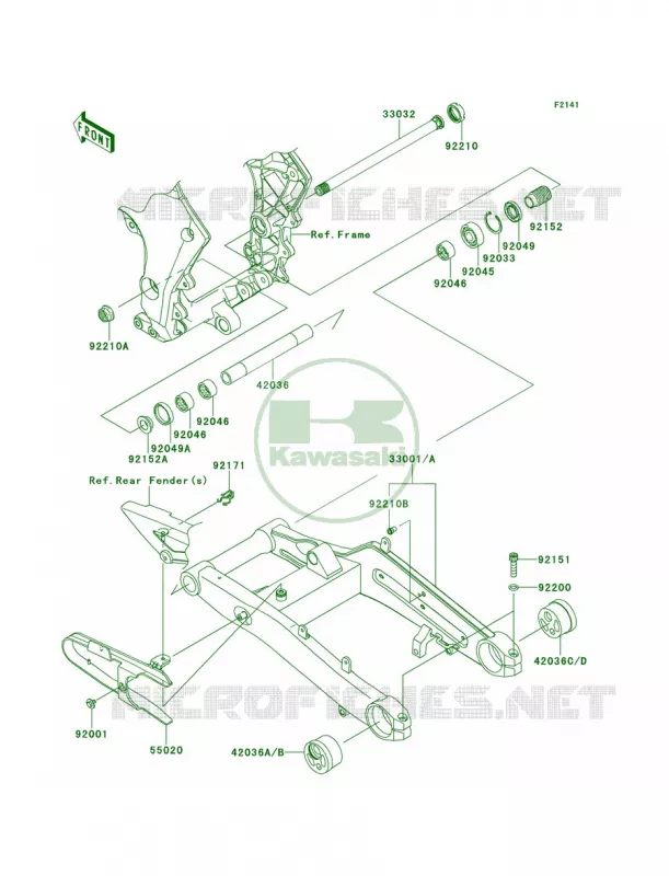 Swingarm Kawasaki MOTOS 1000 2011 Z1000  ZR1000DBF