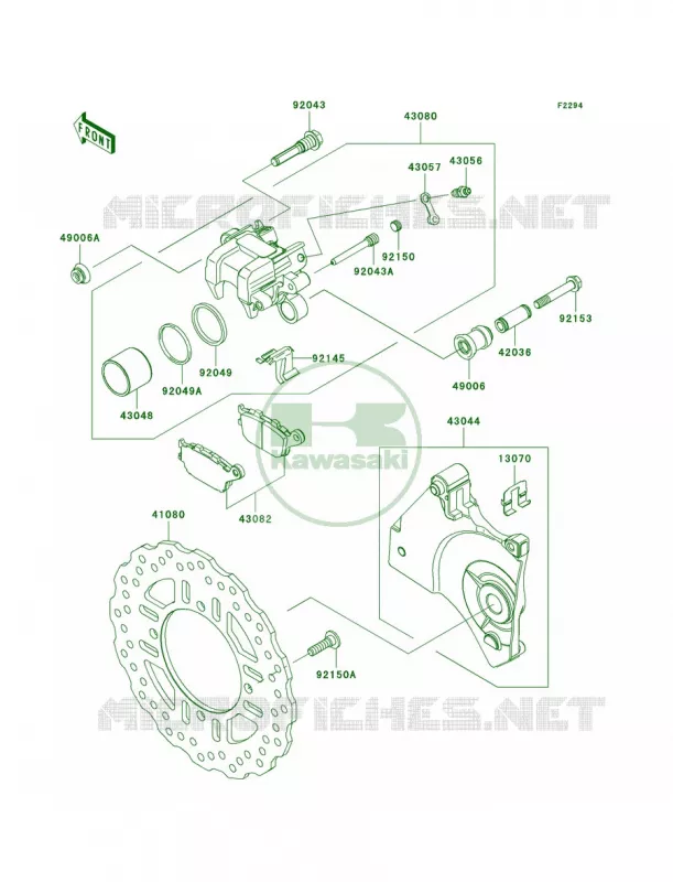 Rear Brake Kawasaki MOTOS 750 2010 Z750   ZR750LAF