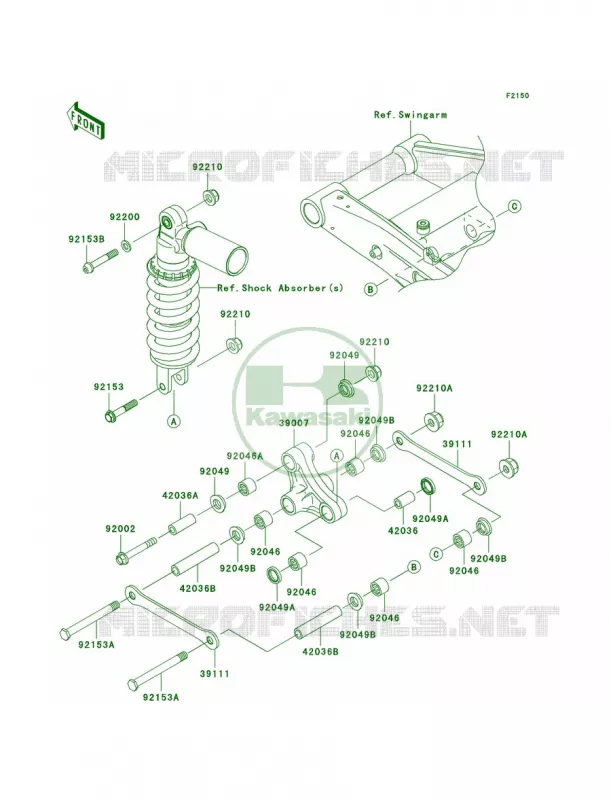 Suspension Kawasaki MOTOS 1000 2008 Z1000   ZR1000B8F