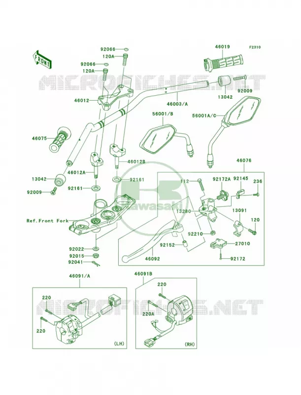 Handlebar Kawasaki MOTOS 750 2008 Z750   ZR750L8F