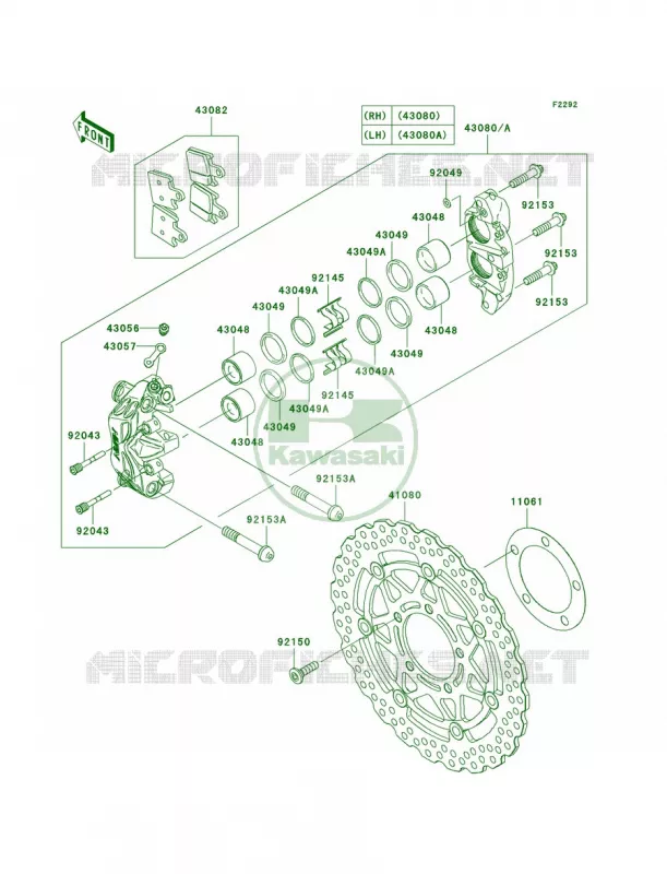 Front Brake Kawasaki MOTOS 1000 2007 Z1000  ZR1000B7F