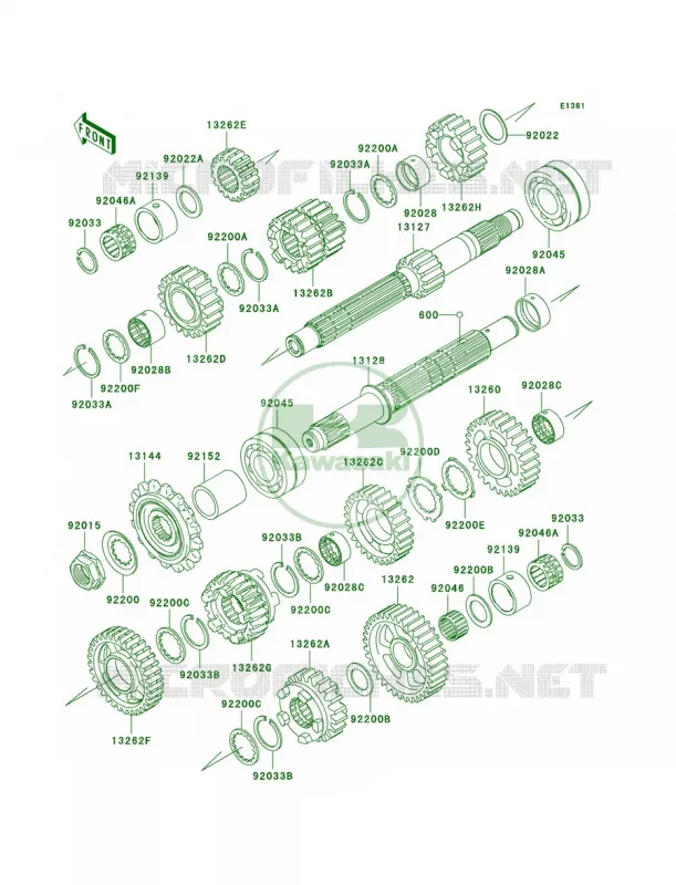 Transmission Kawasaki MOTOS 1000 2007 Z1000  ZR1000B7F