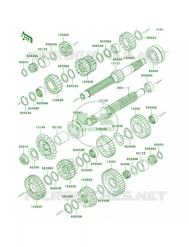Transmission Kawasaki MOTOS 1000 2007 Z1000  ZR1000B7F