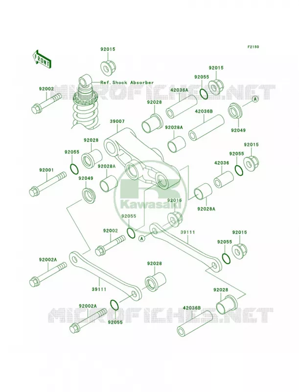 Rear Suspension Kawasaki MOTOS 500 2005 Ninja 500R  EX500-D12
