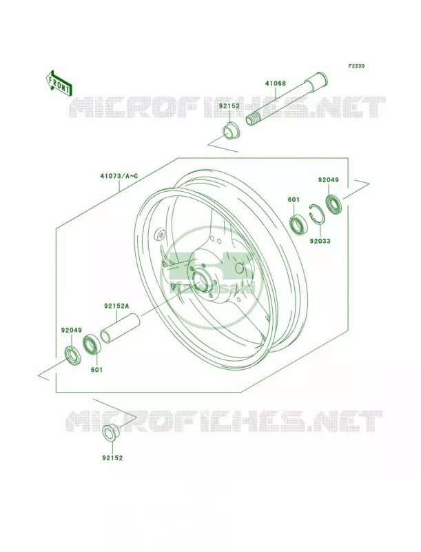 Front Hub Kawasaki MOTOS 1000 2005 Z1000   ZR1000-A3H