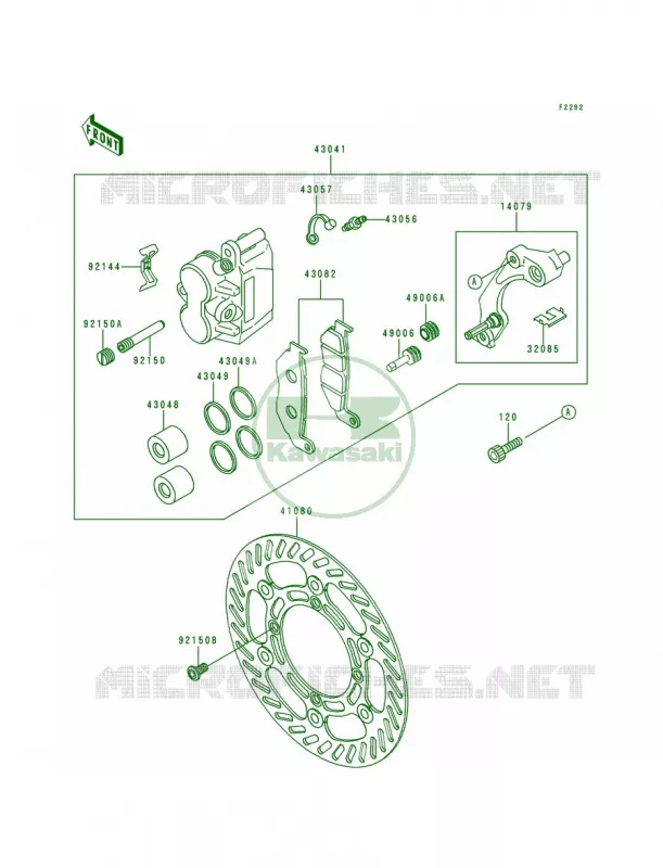 Front Brake Kawasaki MOTOS 200 1996 KDX200  KDX200-H2
